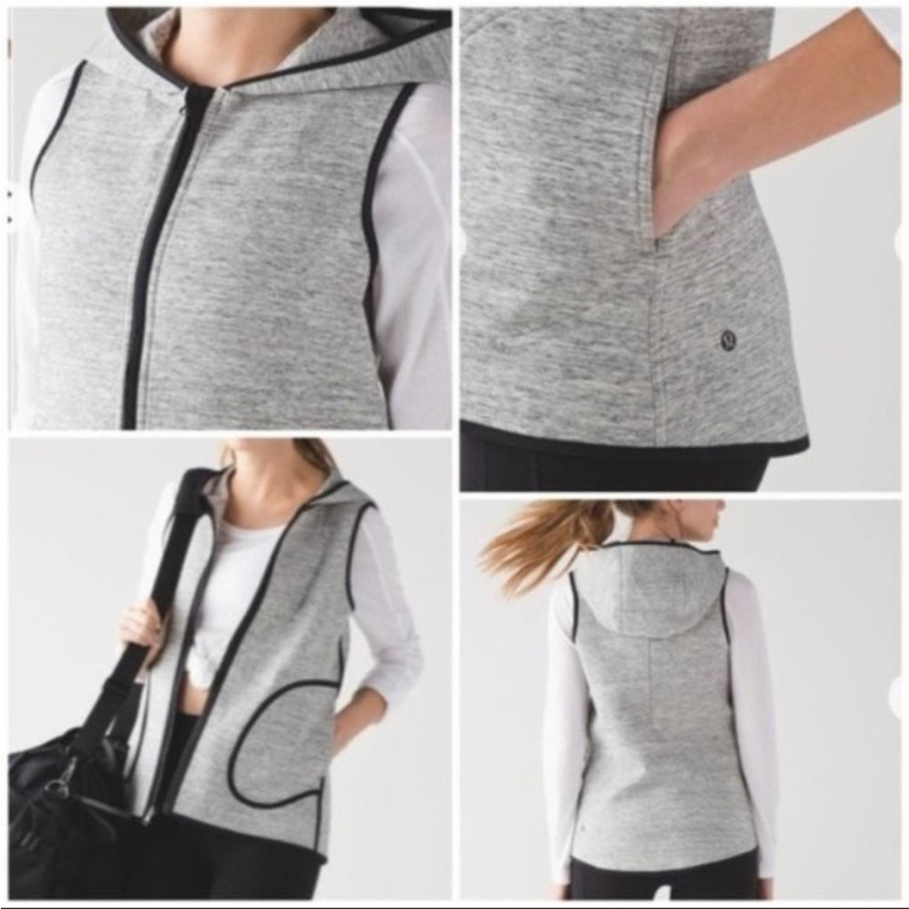 Lululemon Insculpt Reversible Vest - grey, grey with black piping. Size 8